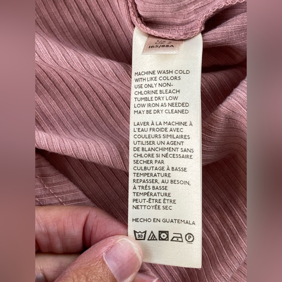 FREE PEOPLE NIGHT LILY SQUARE NECK PUFF SLEEVE RIBBED PALE MAUVE SIZE S NWT - Picture 11 of 12